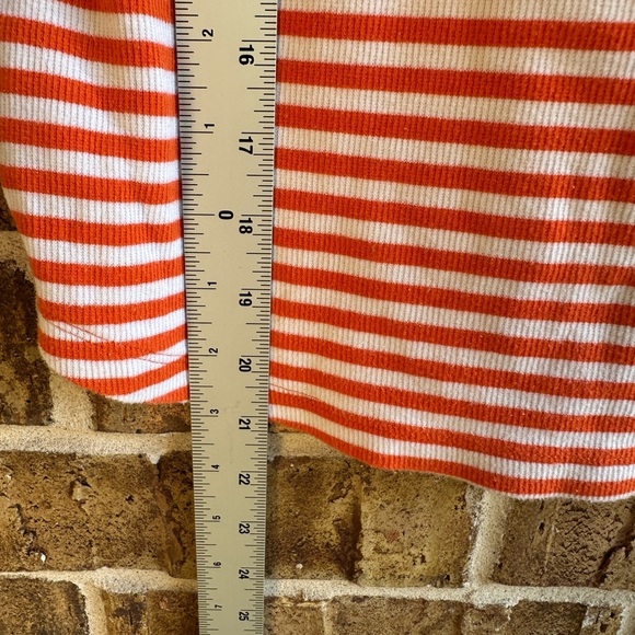 Q&A Orange and White Striped Tank Top with Yellow Trim - Picture 6 of 7
